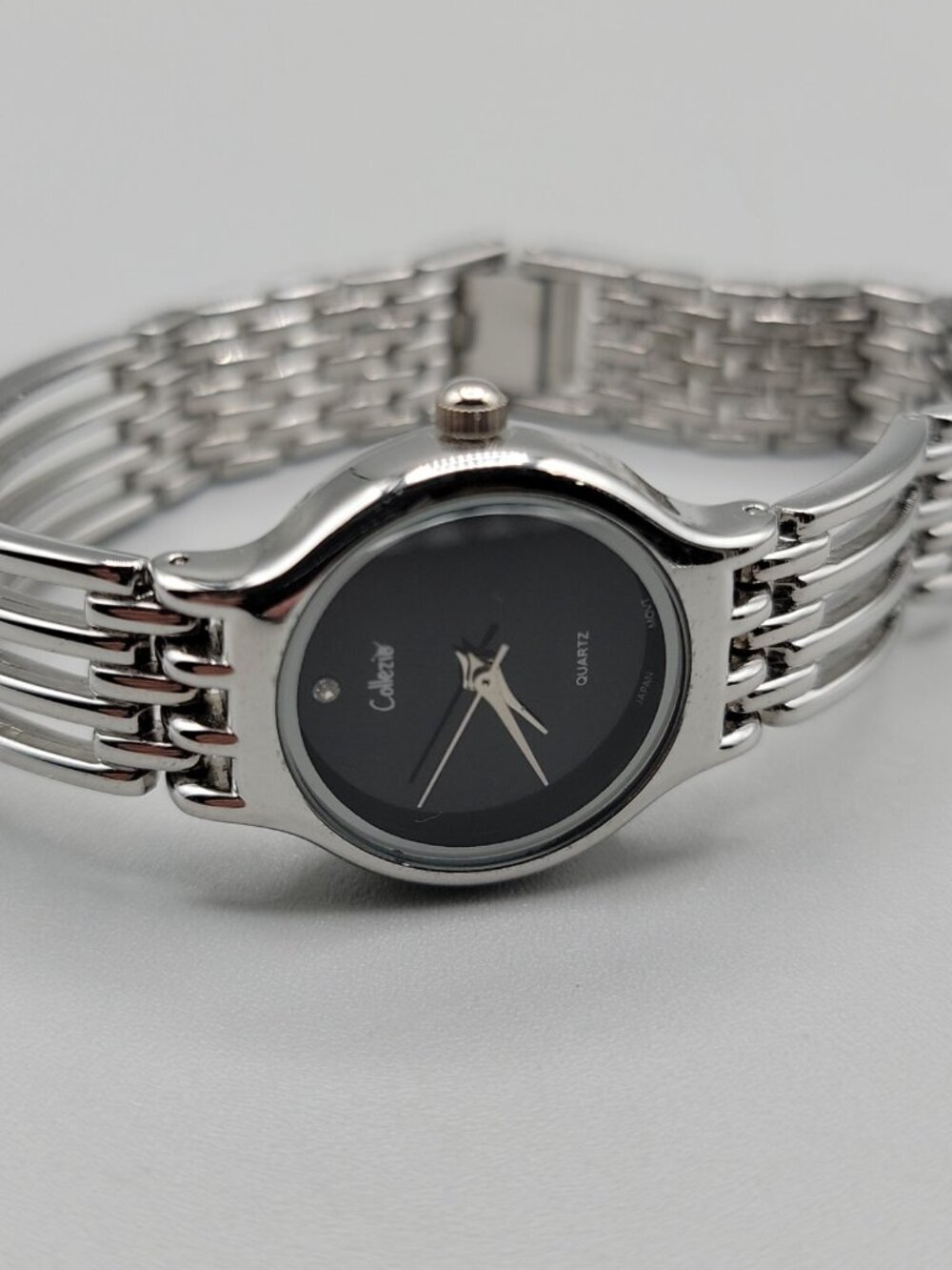 Collezio Diamond Ladies Quartz Watch 7" Silver Tone Band 25mm - Picture 10 of 11